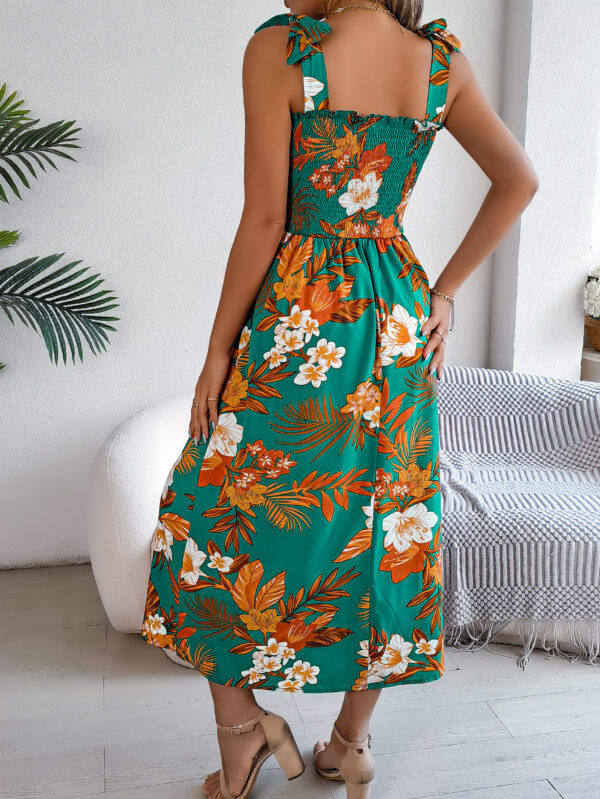 Flowers Print Suspender Corset Dress Ins Fashion Holiday Beach Long Dresses Summer Clothing For Women - Image 6