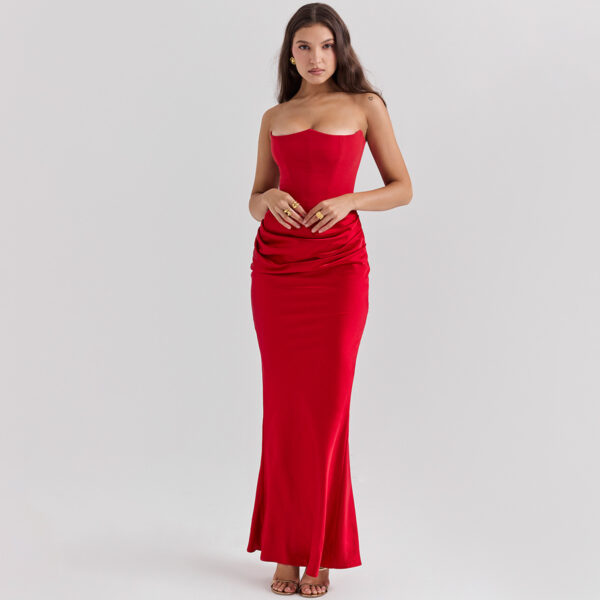 Slim Tube Top Long Dress Sexy Fashion Bandeau Backless Party Evening Dresses For Women Clothing - Image 7