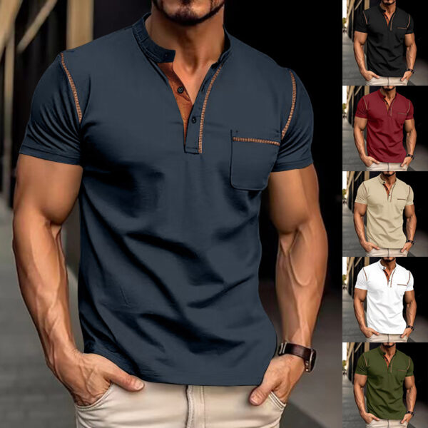 Short-sleeved Polo Shirt Summer Casual Quick-dry Tops Men Clothing - Image 2