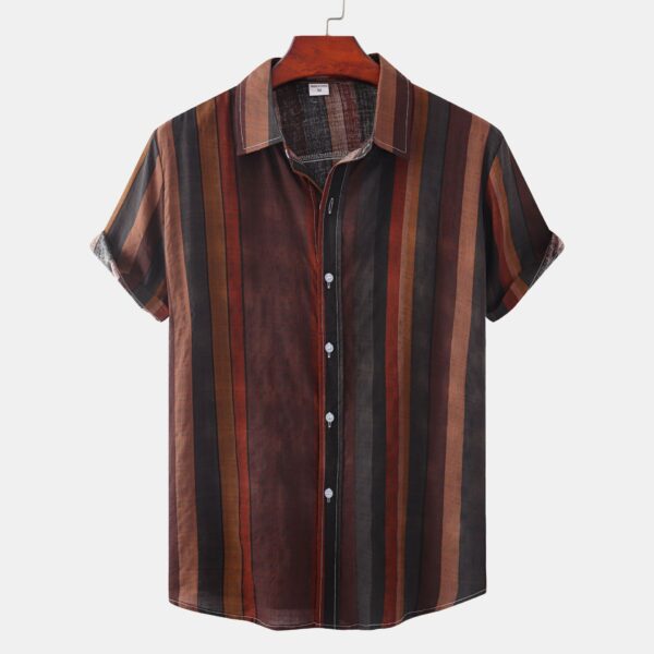 Summer Men's Clothing Printing Casual Retro Shirt Men - Image 4