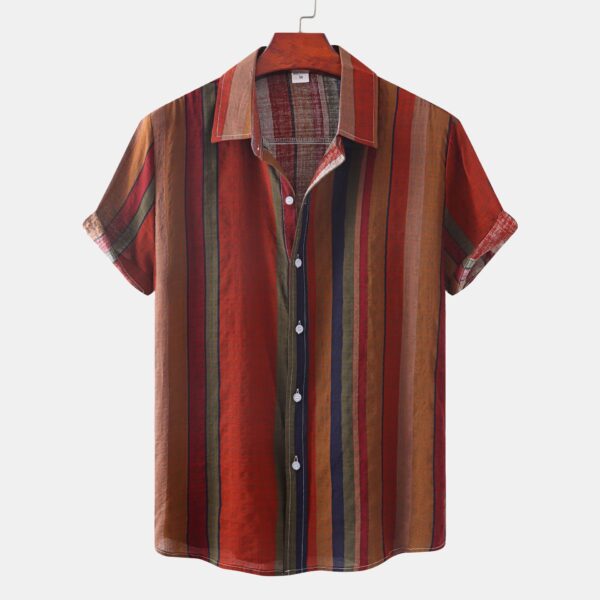 Summer Men's Clothing Printing Casual Retro Shirt Men - Image 2