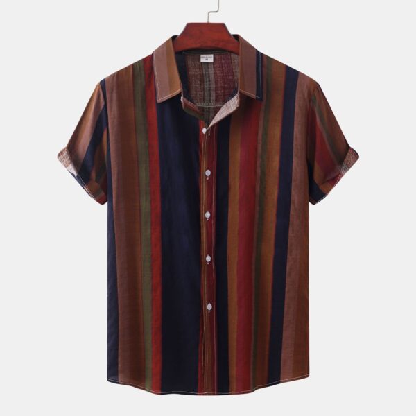 Summer Men's Clothing Printing Casual Retro Shirt Men - Image 3