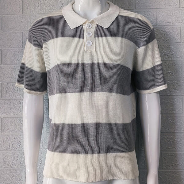 Mens Clothing Summer Fashion Lapel Sweater Short Sleeve Men Clothing Men Wears - Image 2